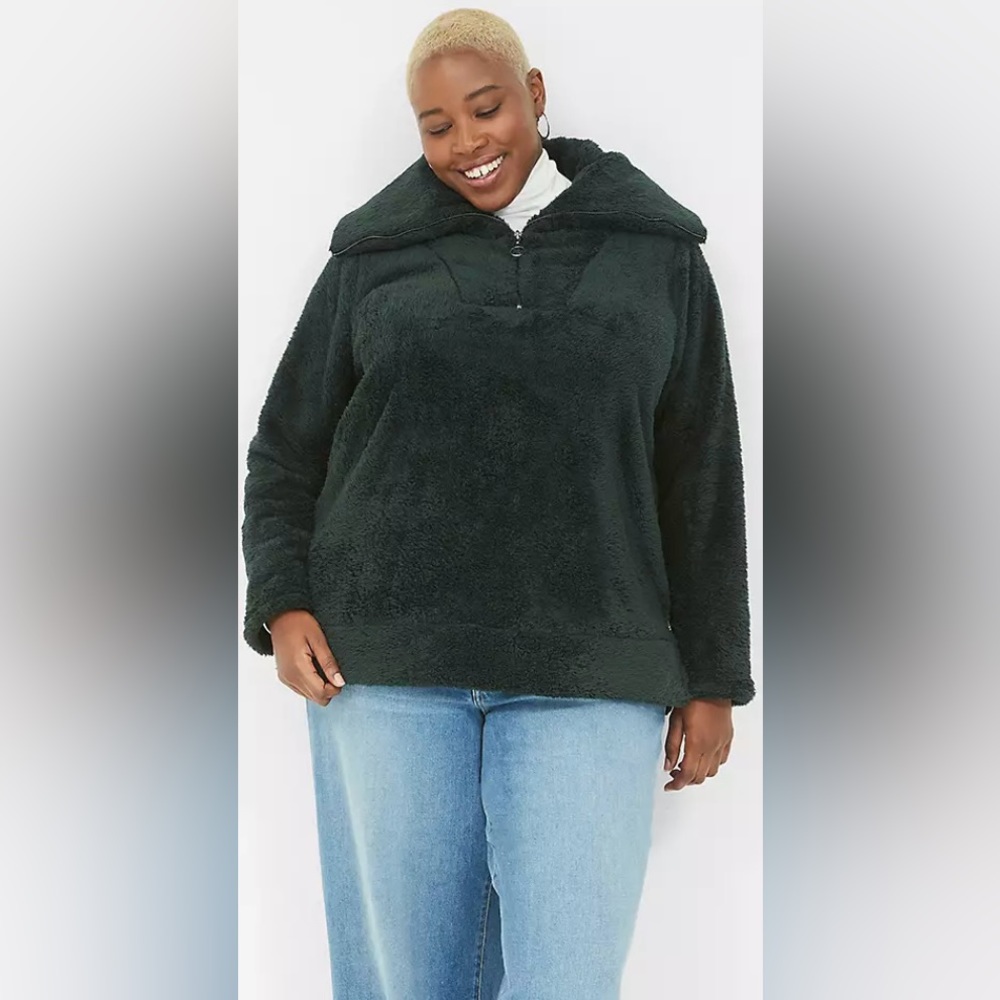 NWT Women’s Lane Bryant Sherpa Half-Zip Pullover size 14-16